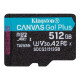 KINGSTON 512GB microSDXC Canvas Go Plus 170R A2 U3 V30 Single Pack w/o ADP