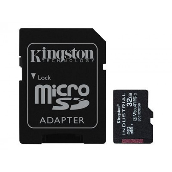 KINGSTON 32GB microSDHC Industrial C10 A1 pSLC Card + SD Adapter