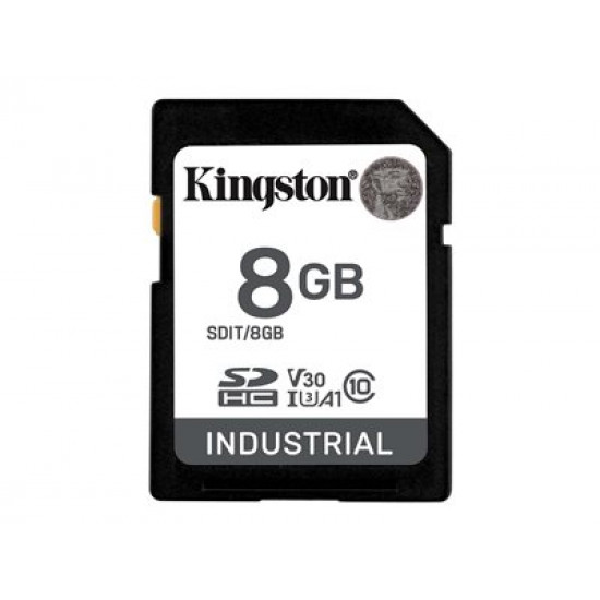 KINGSTON 8GB SDHC Industrial -40C to 85C C10 UHS-I U3 V30 A1 pSLC