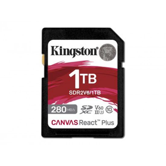 KINGSTON 1TB Canvas React Plus SDXC UHS-II 280R/150W U3 V60 for Full HD/4K