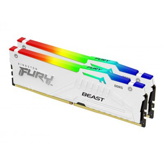 KINGSTON 64GB 6400MT/s DDR5 CL32 DIMM Kit of 2 FURY Beast White RGB XMP