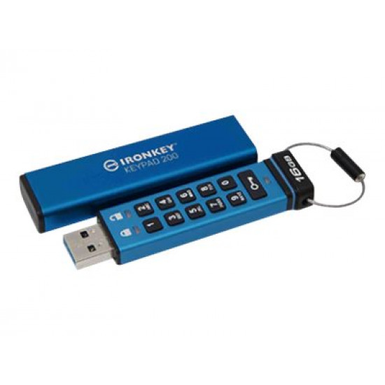 KINGSTON 16GB IronKey Keypad 200 FIPS 140-3 Lvl 3 Pending AES-256 Encrypted