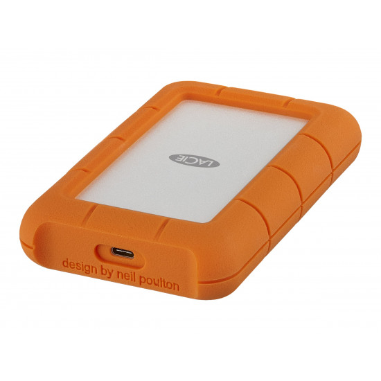 LACIE RUGGED 1TB USB-C USB3.0 Drop crush and rain-resistant for all terrain use orange