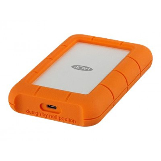 LACIE RUGGED 4TB USB-C USB3.0 Drop crush and rain-resistant for all terrain use orange