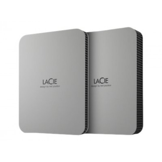 LACIE Mobile Drive HDD USB-C 1TB 2.5inch Moon Silver with USB-C cable