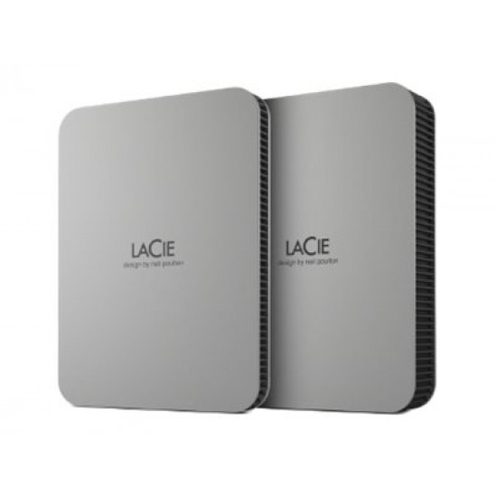 LACIE Mobile Drive HDD USB-C 5TB 2.5inch Moon Silver with USB-C cable