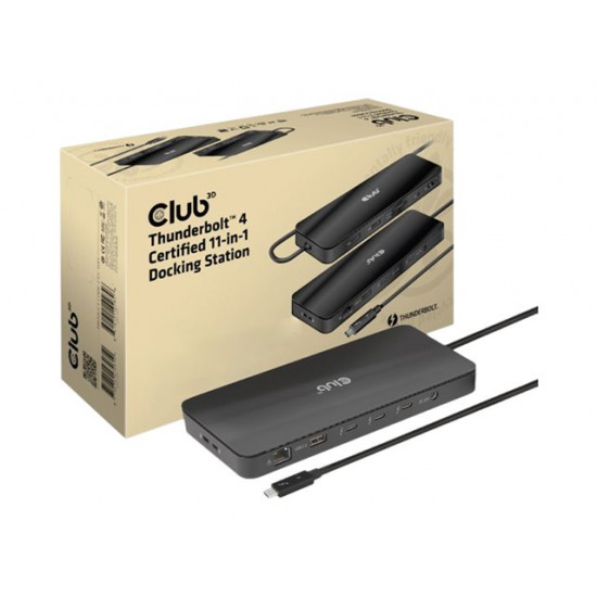 CLUB 3D ThunderboltTM 4 Certified 11-in-1 Docking Station