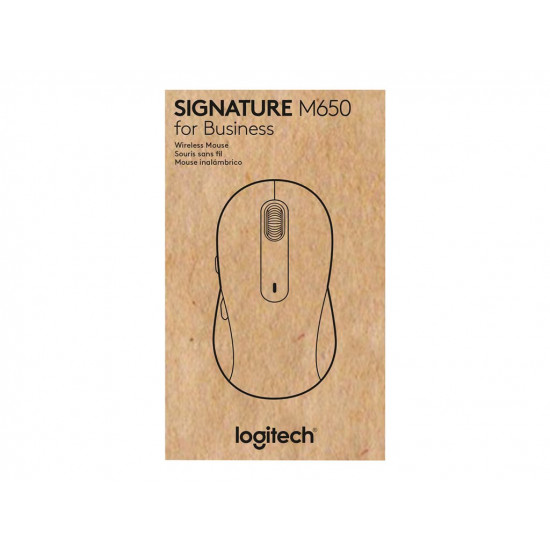 LOGITECH Signature M650 for Business Mouse wireless Bluetooth 2.4 GHz Bolt USB receiver off-white