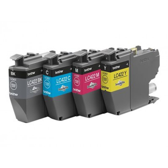 BROTHER Black Cyan Magenta and Yellow Ink Cartridges Multipack Each cartridge prints up to 550 pages - DR Version