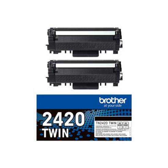 BROTHER TN2420 TWIN-pack black toners BK 3000pages/cartridge