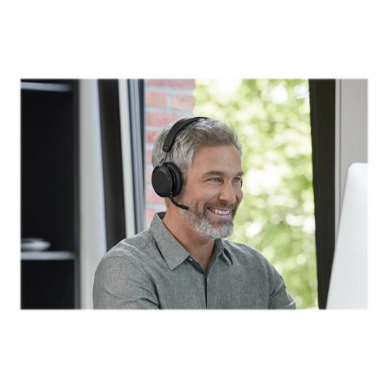 JABRA Evolve2 75 Headset on-ear Bluetooth wireless active noise cancelling USB-C noise isolating black Optimised for UC