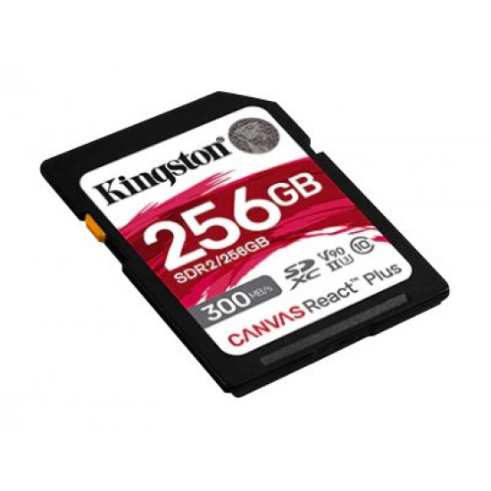 KINGSTON 256GB Canvas React Plus SDXC UHS-II 300R/260W U3 V90 for Full HD/4K/8K