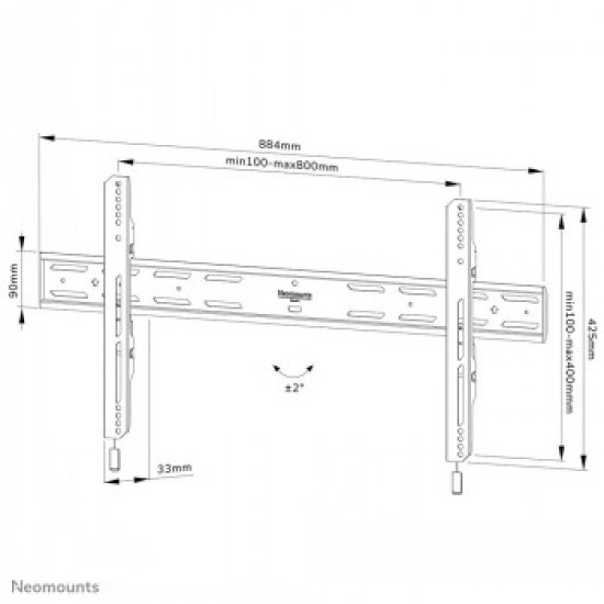 NEOMOUNTS SELECT SCREEN WALL MOUNT (FIXED, VESA 800X400)