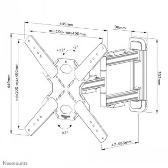 TV SET ACC WALL MOUNT/WL40S-850BL14 NEOMOUNTS