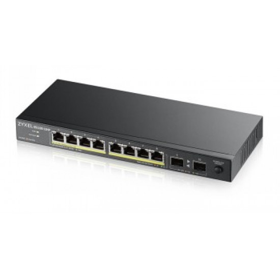 ZYXEL GS1100-10HP, UNMANAGE POE 8X GIGABIT, 2X FIBER UPLINK, 130 WATT POE V3