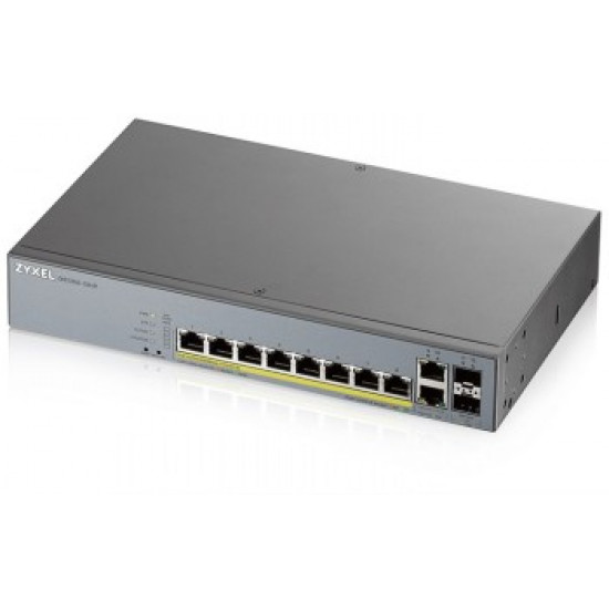 ZYXEL GS1350-12HP, 12 PORT MANAGED CCTV POE SWITCH, LONG RANGE, 130W (1 YEAR NCC PRO PACK LICENSE BUNDLED)