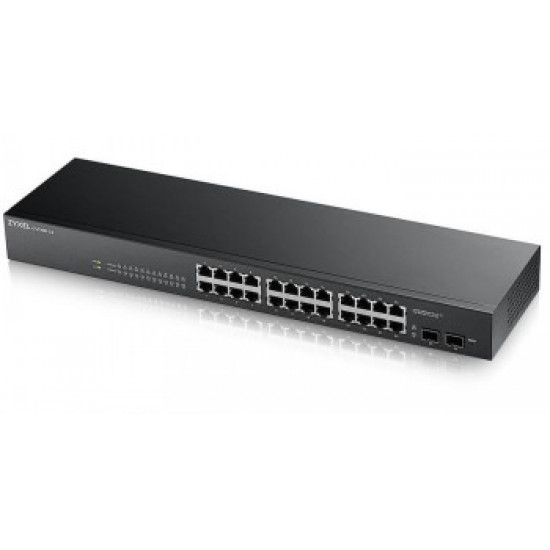 ZYXEL GS1900-24, 24-PORT GBE L2 SMART SWITCH, RACKMOUNT, FANLESS, V2