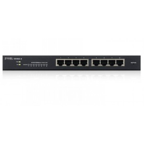 ZYXEL GS1900-8 V2, 8 PORT GBE L2 SMART SWITCH, DESKTOP, FANLESS