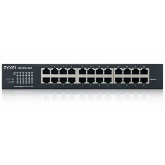 ZYXEL GS1915-24E, 24-PORT GBE SMART HYBRID MODE SWITCH, STANDALONE OR NEBULAFLEX CLOUD, RACKMOUNT, FANLESS