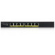 ZYXEL GS1915-8EP 8-PORT GBE POE SMART HYBRID MODE SWITCH, STANDALONE OR NEBULAFLEX CLOUD 60 WATT 802.3AT DESKTOP FANLESS