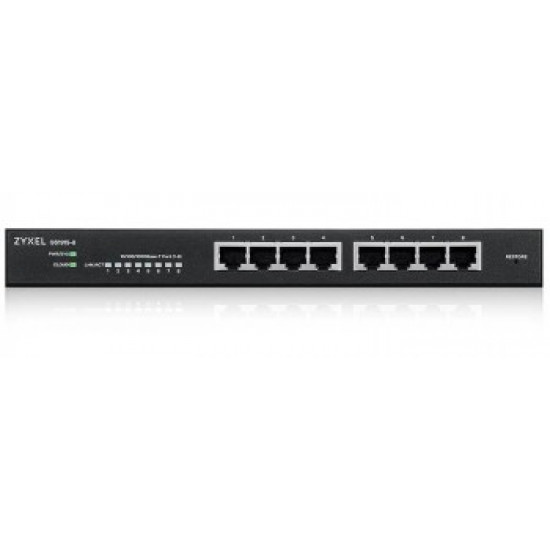 ZYXEL GS1915-8 8-PORT GBE SMART HYBRID MODE SWITCH STANDALONE OR NEBULAFLEX CLOUD DESKTOP FANLESS