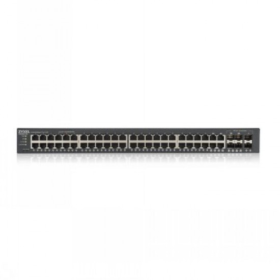 ZYXEL GS1920-48V2, 50 PORT SMART MANAGED SWITCH 44X GIGABIT COPPER AND 4X GIGABIT DUAL PERS., HYBRID MODE, STANDALONE OR NEBULAFLEX CLOUD