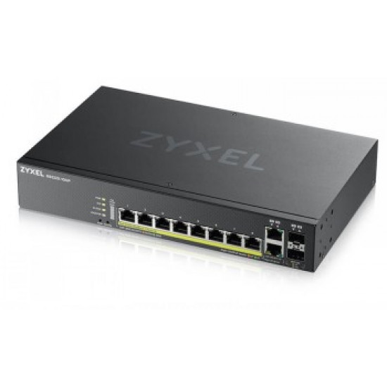 ZYXEL GS2220-10HP,EU REGION,8-PORT GBE L2 POE SWITCH WITH GBE UPLINK (1 YEAR NCC PRO PACK LICENSE BUNDLED)