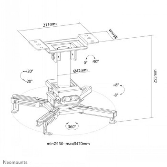 NEOMOUNTS BY NEWSTAR PROJECTOR CEILING MOUNT