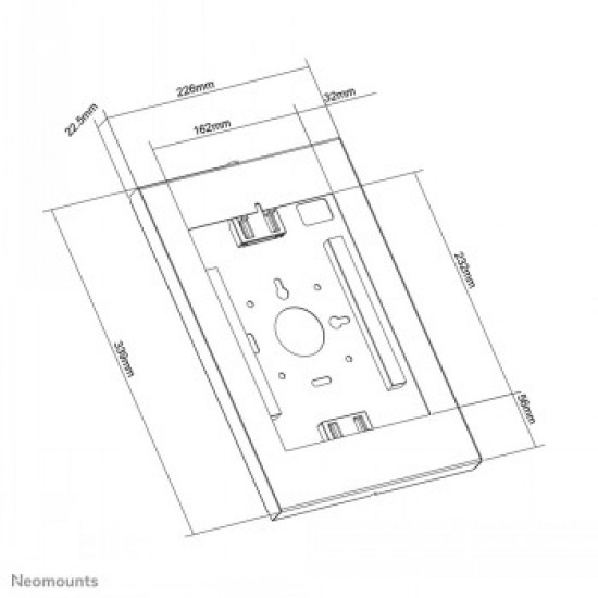 NEOMOUNTS BY NEWSTAR WALL MOUNTABLE & VESA 75X75 TABLET CASING FOR APPLE IPAD, PRO, AIR & SAMSUNG GALAXY WHITE
