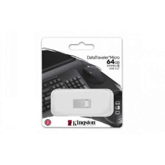 KINGSTON 64GB DATATRAVELER MICRO 200MB/S METAL USB 3.2 GEN 1