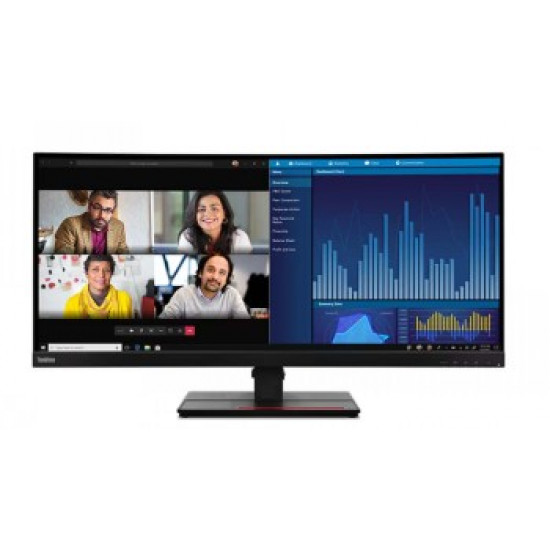 LENOVO P34W-20/ 34/ IPS/ 3440X1440/ 21:9/ 60 HZ/ ULTRA-WIDE CURVED MONITOR, 3-SIDE NEAREDGELESS, DAISY CHAIN, USB-C (UP TO 100W), SPEAKERS (3WX2) ETHERNET/ MC50 SUPPORT/ TILT/ SWIVEL/ LIFT/ 3Y