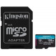 KINGSTON 128GB CANVAS GO! PLUS MICROSD CL10 UHS-I U3 W ADAPTER