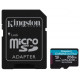 KINGSTON 256GB CANVAS GO! PLUS MICROSD CL10 UHS-I U3 W ADAPTER