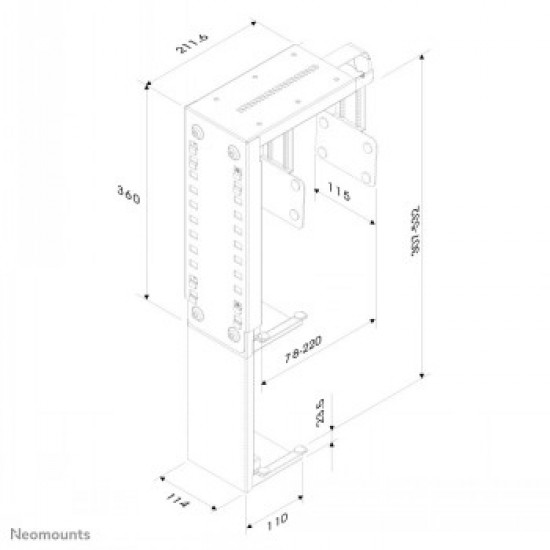 PC ACC DESK MOUNT 30KG/CPU-D100BLACK NEOMOUNTS