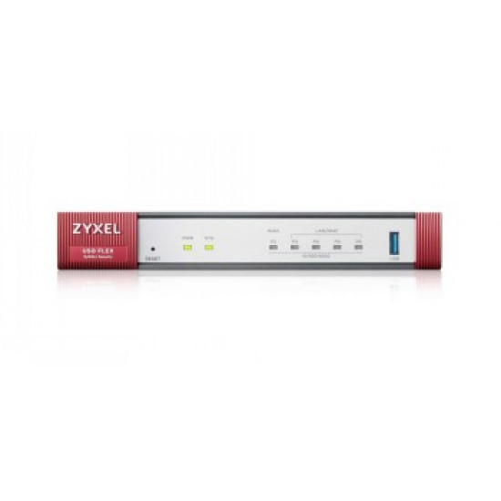 ZYXEL USG FLEX100AX, 10/100/1000, 1*WAN, 4*LAN/DMZ PORTS, WIFI 6 AX1800, 1*USB WITH1 YR GOLD SECURITY PACK