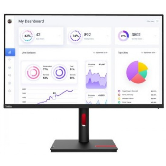 LENOVO THINKVISION T32P-30/ 31.5 UHD (3840X2160) IPS DISPLAY/ ANTI-GLARE/ 16:9/ 60HZ/ DP/HDMI/USB-C(90W)/RJ45/ 3 YEAR