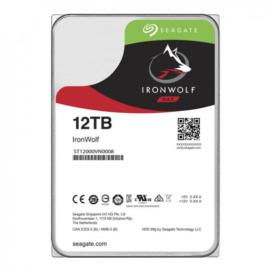 HDD|SEAGATE|IronWolf|12TB|SATA 3.0|256 MB|7200 rpm|3,5