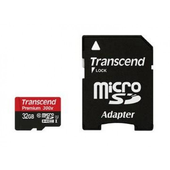 MEMORY MICRO SDHC 32GB W/ADAPT/CLASS10 TS32GUSDU1 TRANSCEND