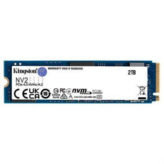 SSD|KINGSTON|NV2|2TB|M.2|PCIE|NVMe|Write speed 2800 MBytes/sec|Read speed 3500 MBytes/sec|2.2mm|TBW 640 TB|MTBF 1500000 hours|SNV2S/2000G