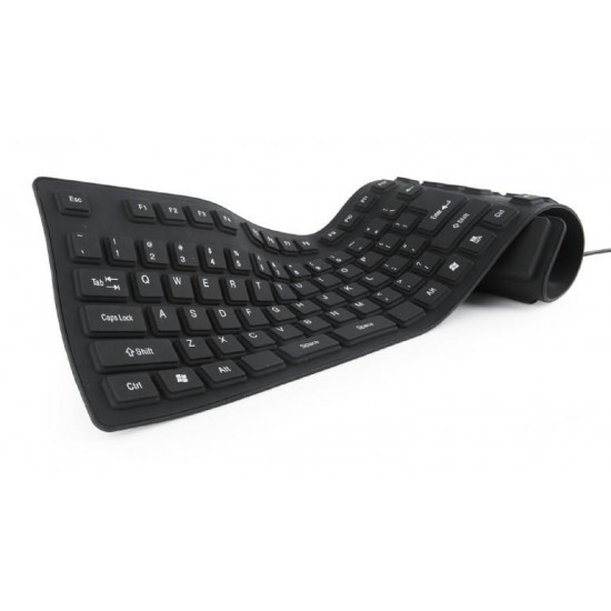 KEYBOARD FLEXIBLE USB ENG/BLACK KB-109F-B GEMBIRD