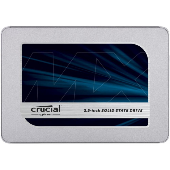 SSD|CRUCIAL|MX500|500GB|SATA 3.0|TLC|Write speed 510 MBytes/sec|Read speed 560 MBytes/sec|2,5