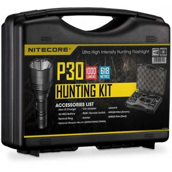 FLASHLIGHT HUNTING 1000 LUMENS/NEW P30HUNTING KIT NITECORE