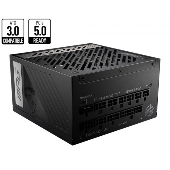 Power Supply|MSI|1000 Watts|Efficiency 80 PLUS GOLD|PFC Active|MPGA1000GPCIE5