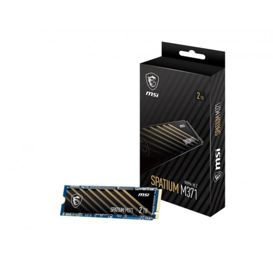 SSD|MSI|SPATIUM M371|2TB|M.2|PCIE|NVMe|3D NAND|Write speed 1900 MBytes/sec|Read speed 2350 MBytes/sec|2.15mm|TBW 480 TB|MTBF 1500000 hours|S78-440Q450-P83