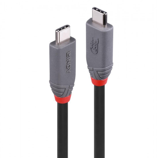 CABLE USB4 240W TYPE C 0.8M/40GBPS ANTHRA LINE 36956 LINDY