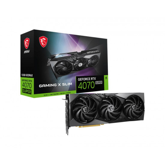 Graphics Card|MSI|NVIDIA GeForce RTX 4070 SUPER|12 GB|GDDR6X|192 bit|1xHDMI|3xDisplayPort|RTX4070SUPGAMXSLIM12G