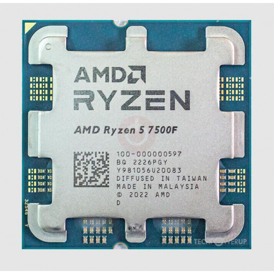 CPU|AMD|Desktop|Ryzen 5|7500F|3700 MHz|Cores 6|6MB|Socket SAM5|65 Watts|MultiPack|100-100000597MPK