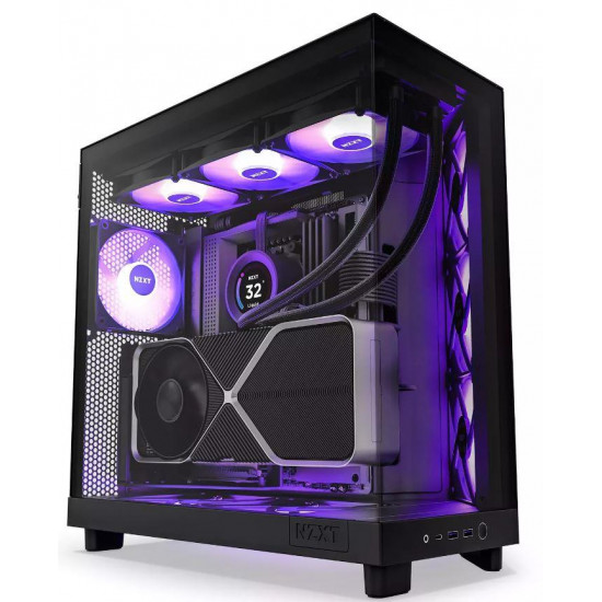 Case|NZXT|H6 Flow RGB|MidiTower|Case product features Transparent panel|Not included|ATX|MicroATX|MiniITX|Colour Black|CC-H61FB-R1