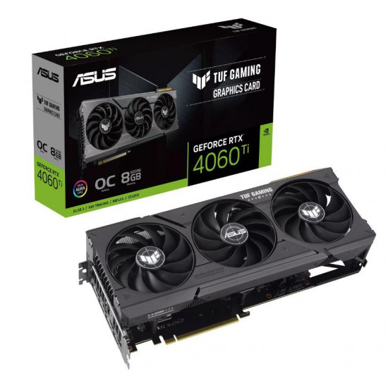 Graphics Card|ASUS|NVIDIA GeForce RTX 4060 Ti|8 GB|GDDR6|128 bit|PCIE 4.0 16x|1xHDMI|3xDisplayPort|TUF-RTX4060TI-O8G-GAMING