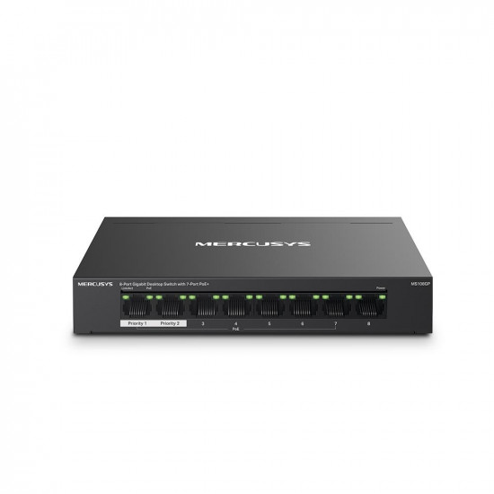 Switch|MERCUSYS|MS108GP|Desktop/pedestal|8x10Base-T / 100Base-TX / 1000Base-T|PoE+ ports 7|MS108GP